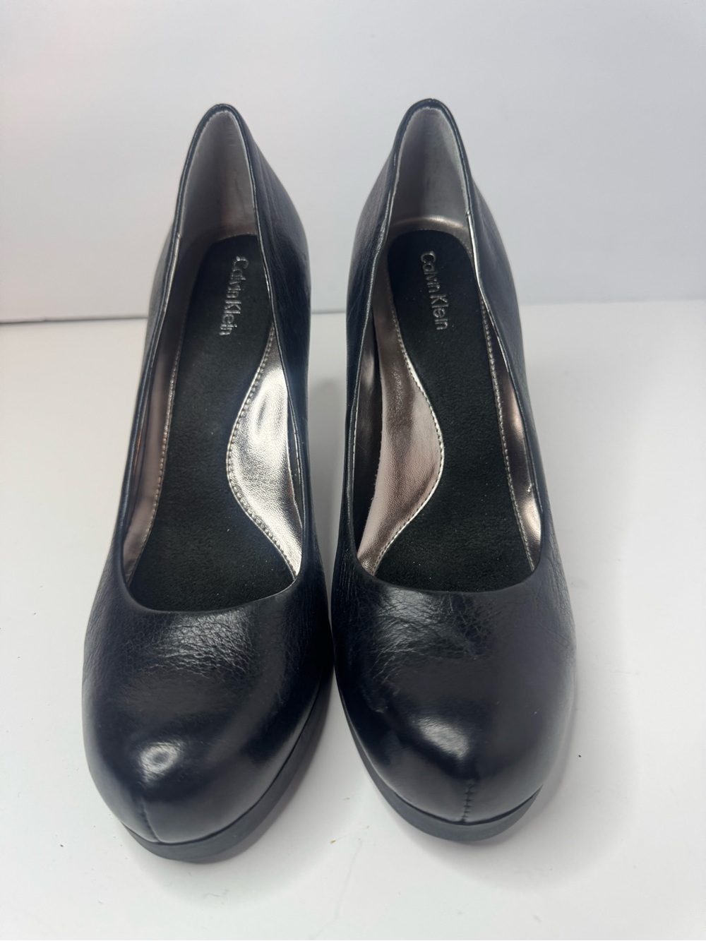 Calvin Klein Fairley Black Leather Pumps Women's Size 8.5M